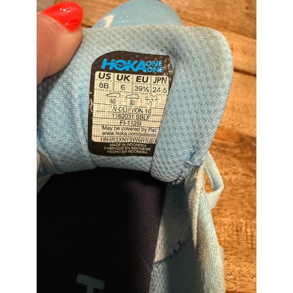 Hoka Clifton 10 Running Shoes Women's 8B Light Blue Mesh Sneakers 1162031 SBLF - Picture 9 of 9